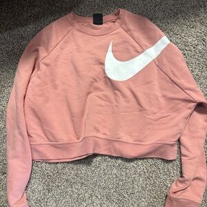 Nike Women's Blush Pink Cropped Sweatshirt